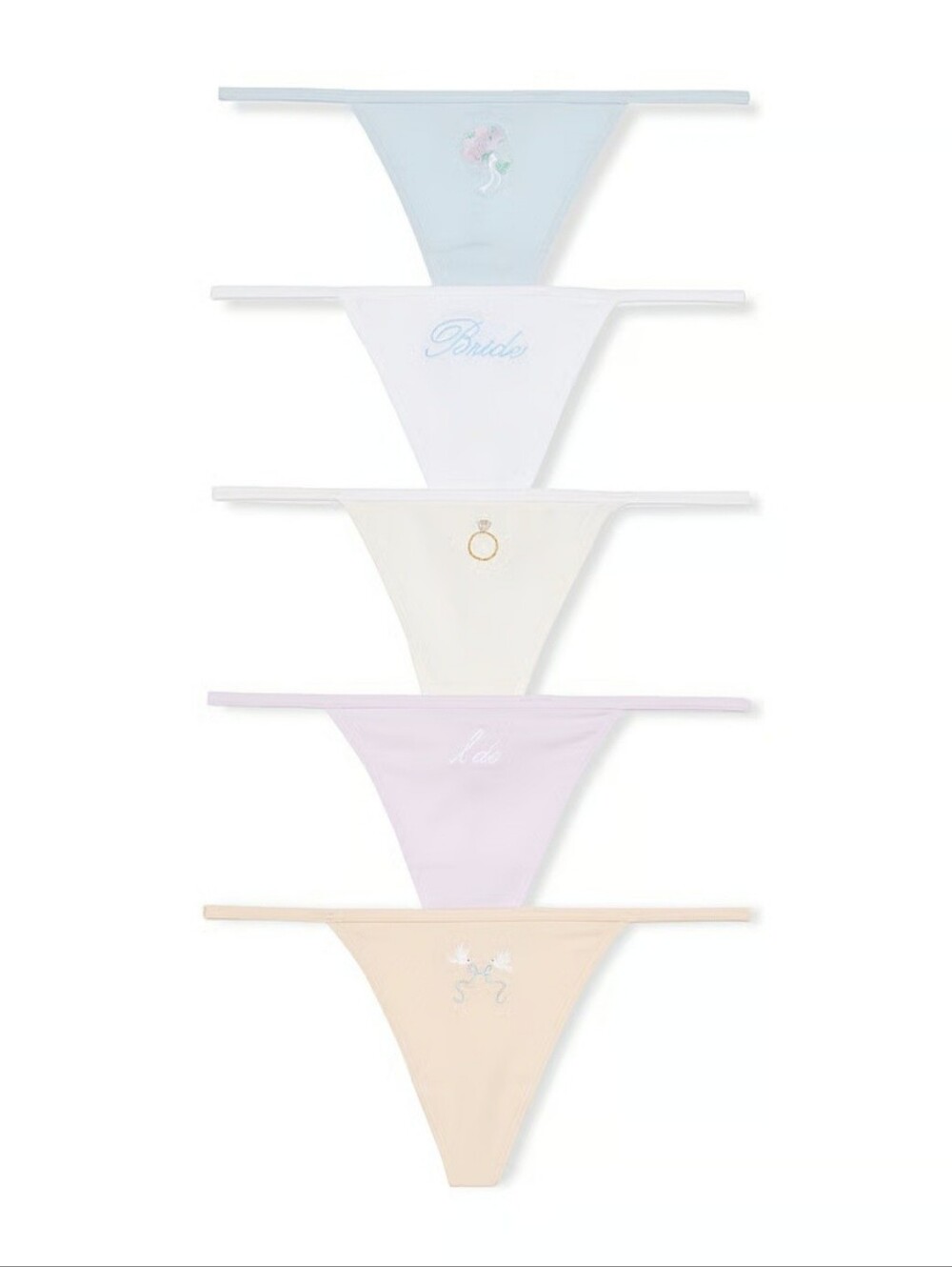 Victoria's Secret Bridal Stretch V - String Thong Panty 5 Pack.
